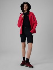 4F Spodenki trekkingowe szybkoschnące damskie - czarne L. Czarne szorty damskie 4F, bez wzorów, ze skóry, wizytowe, z podwyższonym stanem. Za 169.99 zł.