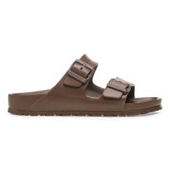 Klapki męskie BIRKENSTOCK ARIZONA EVA ROAST. Brązowe klapki męskie Birkenstock, bez wzorów, bez zapięcia. Za 189.99 zł.