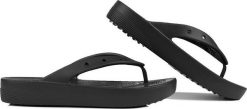 Crocs Klapki damskie Crocs Classic Platform Flip czarne 207714 001 36-37. Czarne klapki damskie Crocs, bez wzorów, sportowe, bez obcasa, bez zapięcia. Za 177.99 zł.