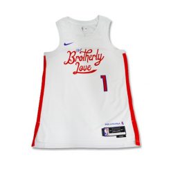 Koszulka Nike Philadelphia 76ers Swingman Jersey City Edition 22 James Harden. Białe bluzki damskie Nike, xl, bez wzorów, z jersey, sportowe, bez kołnierzyka, bez ramiączek. Za 299.00 zł.
