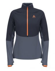 Bluza z półgolfem narciarska damska Odlo DESCENT CW 200 SL. Niebieskie bluzy damskie ODLO, xl, bez wzorów, z materiału, bez ramiączek, bez kaptura. Za 479.99 zł.