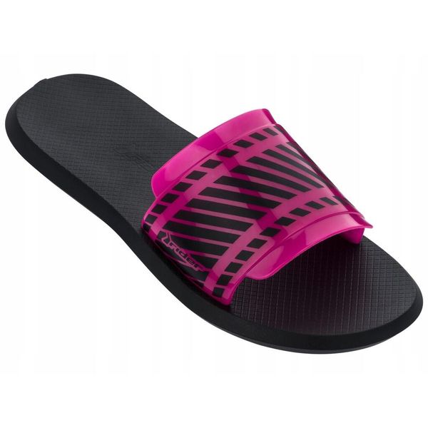 Klapki dla kobiet Rider R1 SLIDE. Czarne klapki damskie Rider, bez wzorów, bez obcasa, bez zapięcia. Za 66.99 zł.