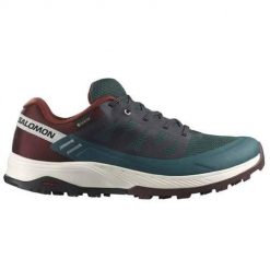 Buty trekkingowe męskie Salomon Outrise Gtx Gore-tex. Niebieskie trekkingi męskie Salomon, z gore-texu, bez zapięcia. Za 629.00 zł.