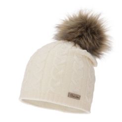 Czapka Damska z Wełny Merino Bafi - Kremowa. Białe czapki damskie Molly, bez wzorów, z materiału. Za 59.00 zł.