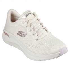 Buty do chodzenia damskie Skechers Arch Fit 2.0 Big League. Białe obuwie sportowe damskie Skechers, bez wzorów, z materiału, bez zapięcia, trekkingowe. Za 513.00 zł.
