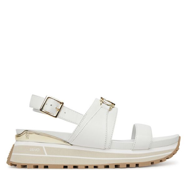 Sandały Liu Jo. Białe sandały damskie Liu Jo, bez wzorów, bez obcasa, na płaskiej podeszwie, bez zapięcia. Za 539.99 zł.