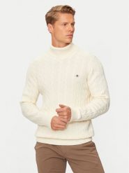 Gant Golf 8050607 Beżowy Regular Fit. Brązowe swetry męskie GANT, m, bez wzorów, z bawełny, bez kołnierzyka, bez ramiączek. Za 551.99 zł.
