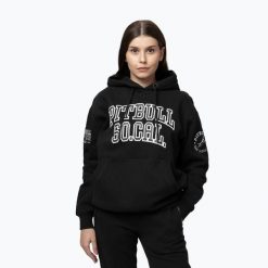 Bluza damska Pitbull Fiora Hooded. Czarne bluzy damskie PITBULL, m, bez wzorów, z bawełny, bez ramiączek, bez kaptura. Za 189.99 zł.