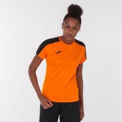 Koszulka do piłki nożnej damska Joma Academy III z krótkim rękawem. Brązowe bluzki damskie Joma, s, bez wzorów, sportowe, bez kołnierzyka, bez ramiączek. Za 86.70 zł.