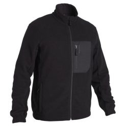 Polar outdoor Solognac 500. Czarne bluzy sportowe męskie SOLOGNAC, m, bez wzorów, z bawełny, bez kaptura, outdoorowe. Za 99.99 zł.