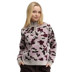 Damski sweter golfowy Siroko Fade-W Pink. Czerwone swetry nierozpinane damskie SIROKO, bez wzorów, z materiału, sportowe, bez kołnierzyka, bez ramiączek. Za 297.00 zł.