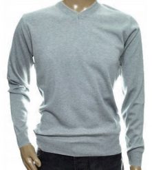 Sweter męski wełniany w szpic serek z wełny niegryzący M szary 1703. Szare swetry męskie Selantino, m, bez wzorów, z wełny, bez kołnierzyka, bez ramiączek. Za 151.28 zł.