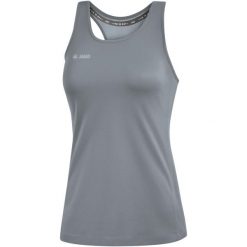 Damski tank top Jako top Run 2.0. Szare topy damskie Jako, bez wzorów, sportowe, bez kołnierzyka, bez ramiączek. Za 127.00 zł.