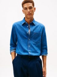 Tommy Hilfiger koszula casual Mężczyźni Regular Fit Bawełna niebieski, L. Niebieskie koszule męskie Tommy Hilfiger, l, bez wzorów, z bawełny, casualowe, bez kołnierzyka, bez ramiączek. Za 279.95 zł.