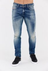 DIESEL Niebieskie jeansy męskie 1979 SLEENKER. Niebieskie jeansy męskie Diesel, z bawełny. W wyprzedaży za 889.99 zł.