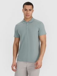 4F Koszulka polo regular męska - khaki XL. Brązowe koszulki sportowe męskie 4F, m, bez wzorów, z bawełny, bez ramiączek. Za 99.99 zł.