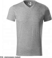 MALFINI Heavy V-neck 111 - ADLER - Koszulka unisex, 200 g/m2 - ciemnoszary melanż XL. Szare bluzki damskie MALFINI, m, bez wzorów, bez kołnierzyka, bez ramiączek. Za 25.61 zł.