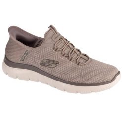 Buty sportowe Sneakersy męskie, Slip-Ins Summits - High Range. Szare buty sportowe męskie Skechers, bez wzorów, bez zapięcia, trekkingowe. Za 329.99 zł.