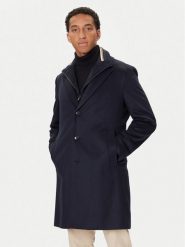 BOSS Płaszcz wełniany H-Jared 50551085 Granatowy Regular Fit. Niebieskie płaszcze męskie Boss, na zimę, m, bez wzorów, z wełny, bez kołnierzyka, bez kaptura. Za 3,089.00 zł.