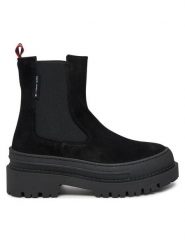 Tommy Jeans Sztyblety Tjw Foxing Chelsea Suede EN0EN02631 Czarny. Czarne botki damskie Tommy Jeans, bez wzorów, z jeansu, bez obcasa, na płaskiej podeszwie, bez zapięcia. Za 459.99 zł.