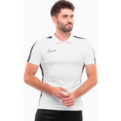 Koszulka sportowa męska Nike DF Academy 23 SS Polo. Białe koszulki sportowe męskie Nike, l, bez wzorów, bez ramiączek, do piłki nożnej. W wyprzedaży za 119.00 zł.
