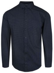 Delikatnie Taliowana Koszula Weekendowa - Pako Jeans - Granatowa w Groszki. Niebieskie koszule męskie Pako Jeans, l, bez wzorów, z bawełny, casualowe, bez kołnierzyka, bez ramiączek. Za 175.00 zł.