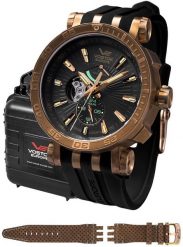 Zegarek męski Vostok Europe YN84-575O540S brązowy. Brązowe zegarki męskie Vostok Europe, bez wzorów. Za 7,140.89 zł.