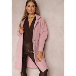 Różowy Płaszcz z Bawełną Oversize Brumisia. Czerwone płaszcze damskie Renee, na zimę, bez wzorów, z bawełny, bez kołnierzyka, bez kaptura. Za 209.99 zł.
