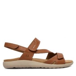 Sandały Josef Seibel. Brązowe sandały damskie Josef Seibel, bez wzorów, bez obcasa, na płaskiej podeszwie, bez zapięcia. Za 429.99 zł.