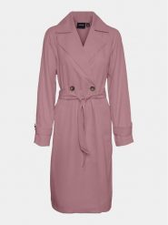 Vero Moda Trencz Lou 10257581 Różowy Regular Fit. Czerwone płaszcze damskie Vero Moda, xl, bez wzorów, z syntetyku, bez kołnierzyka, bez kaptura. Za 279.99 zł.