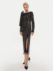 Bruuns Bazaar Sukienka koktajlowa Keiras BBW4158 Czarny Regular Fit. Czarne sukienki damskie Bruuns Bazaar, bez wzorów, z syntetyku, wizytowe, bez kołnierzyka, bez ramiączek. Za 489.99 zł.
