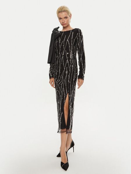 Bruuns Bazaar Sukienka koktajlowa Keiras BBW4158 Czarny Regular Fit. Czarne sukienki damskie Bruuns Bazaar, bez wzorów, z syntetyku, wizytowe, bez kołnierzyka, bez ramiączek. Za 439.99 zł.