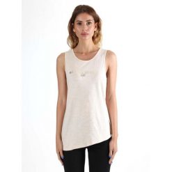 Odzież sportowa z bawełna na co dzień na siłownię. Szara koszulki sportowe damskie LEONE 1947 APPAREL, bez wzorów, z bawełny, bez ramiączek, na fitness i siłownię. W wyprzedaży za 67.30 zł.