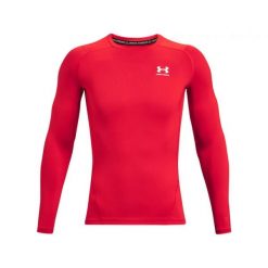 Koszulka męska termoaktywna UNDER ARMOUR HeatGear długi rękaw. Czerwone bluzy męskie Under Armour, m, bez wzorów, sportowe, bez ramiączek, bez kaptura. Za 119.99 zł.