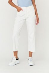 7 FOR ALL MANKIND Białe jeansy damskie THE MODERN STRAIGHT Milk. Białe jeansy damskie 7 for all mankind, bez wzorów, z bawełny. W wyprzedaży za 429.99 zł.