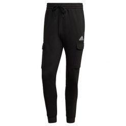 Spodnie dresowe męskie adidas Essentials Fleece Regular Tapered Cargo. Białe spodnie sportowe męskie Adidas, m, bez wzorów, z dresówki, na fitness i siłownię. Za 199.00 zł.