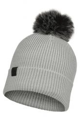 Czapka zimowa damska Buff Knitted Hat. Szare czapki damskie Buff, na zimę, bez wzorów, z dzianiny. Za 174.35 zł.