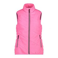 Damska kurtka puchowa CMP. Czerwone kurtki sportowe damskie CMP, bez wzorów, z puchu, bez ramiączek, bez kaptura, trekkingowe. Za 382.50 zł.