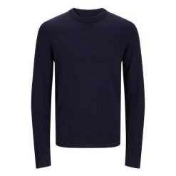 Sweter Jack & Jones Clambswool nocne niebo. Niebieskie swetry męskie Jack&Jones, bez wzorów, bez kołnierzyka, bez ramiączek. Za 296.06 zł.