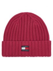 Tommy Hilfiger Czapka Heritage AW0AW18979 Różowy ciemny. Czerwone czapki damskie Tommy Hilfiger, na zimę, bez wzorów, z bawełny. Za 149.99 zł.