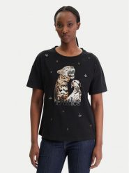 Liu Jo T-Shirt WA6331 JS904 Czarny Regular Fit. Czarne t-shirty damskie Liu Jo, m, bez wzorów, z bawełny, bez kołnierzyka, bez ramiączek. Za 339.99 zł.