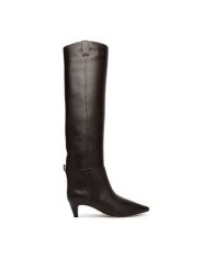 MICHAEL Michael Kors Kozaki 40F6DNMB5L Brązowy. Brązowe kozaki damskie MICHAEL Michael Kors, bez wzorów, ze skóry, bez obcasa, na szpilce, bez zapięcia. Za 1,779.00 zł.