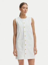 Tommy Hilfiger Sukienka codzienna WW0WW48584 Biały Regular Fit. Białe sukienki damskie Tommy Hilfiger, na co dzień, bez wzorów, z bawełny, bez kołnierzyka, bez ramiączek, proste. Za 616.99 zł.