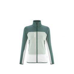 Bluza turystyczna damska Millet Fusion Grid Jkt W active fit Polartec PowerGrid. Zielone bluzy damskie Millet, l, bez wzorów, z tkaniny, sportowe, bez ramiączek, bez kaptura. Za 680.00 zł.