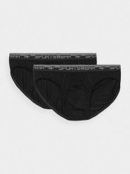 4F Bielizna slipy (2-pack) męskie - czarne S. Czarna slipki męskie 4F, m, bez wzorów, z bawełny. W wyprzedaży za 49.99 zł.