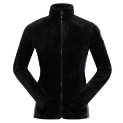 Bluza damska polarowa Alpine Pro Lomma bardzo ciepła. Czarne bluzy damskie Alpine Pro, bez wzorów, z polaru, sportowe, bez ramiączek, bez kaptura. W wyprzedaży za 199.00 zł.