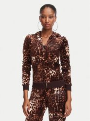 Juicy Couture Bluza Robyn JCWAS226338 Brązowy Slim Fit. Brązowe bluzy damskie Juicy Couture, xs, bez wzorów, z bawełny, bez ramiączek, bez kaptura. Za 449.99 zł.