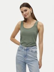 Vero Moda Top Lulu 10323756 Zielony Regular Fit. Zielone topy damskie Vero Moda, m, bez wzorów, z bawełny, bez kołnierzyka, bez ramiączek. Za 49.99 zł.