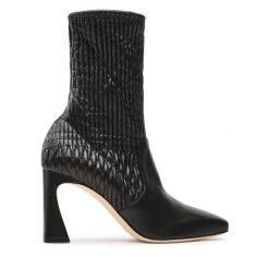 Botki Alberta Ferretti. Czarne botki damskie Alberta Ferretti, bez wzorów, bez obcasa, na słupku, bez zapięcia. Za 3,139.00 zł.