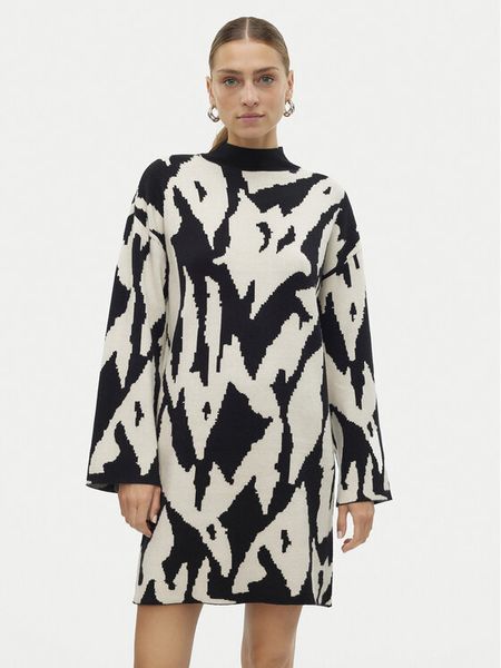 Vero Moda Sukienka dzianinowa Gold New Art 10311362 Czarny Regular Fit. Czarne sukienki damskie Vero Moda, m, bez wzorów, z dzianiny, bez kołnierzyka, bez ramiączek. Za 189.99 zł.